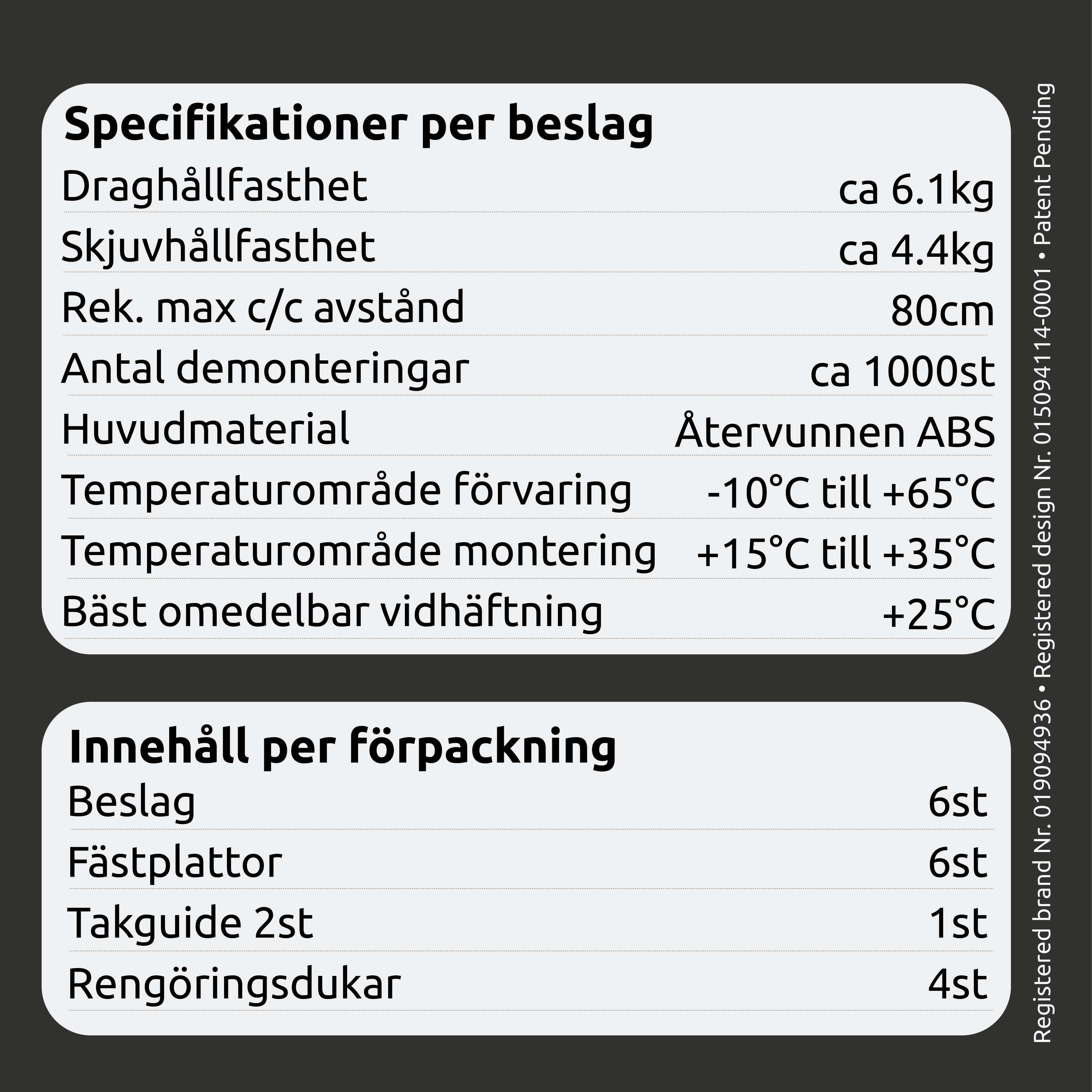 Monteringsbeslag 6-pack